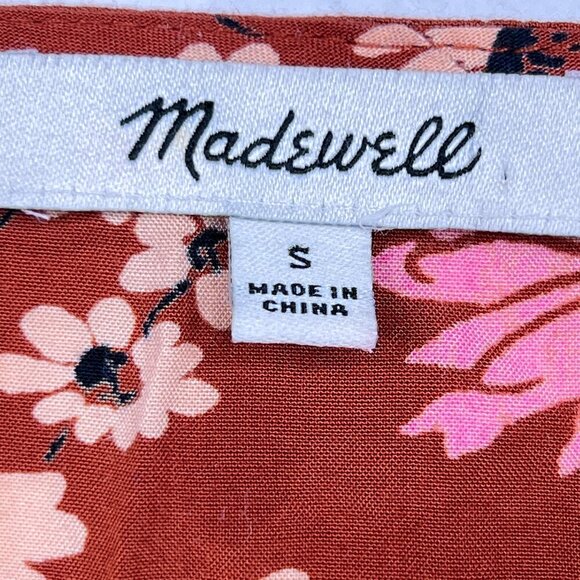 Madewell Hillside Daisies Tie Front Top In Multi Daisy Burnt Clay Boho Size S - Picture 7 of 8
